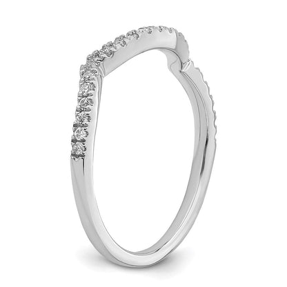 14K Weißgold Set aus 2 konturierten Eheringen mit echten Diamanten