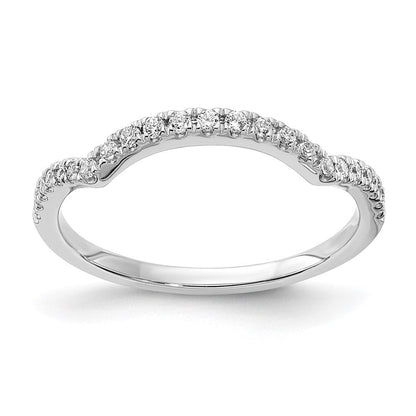 14K Weißgold Set aus 2 konturierten Eheringen mit echten Diamanten