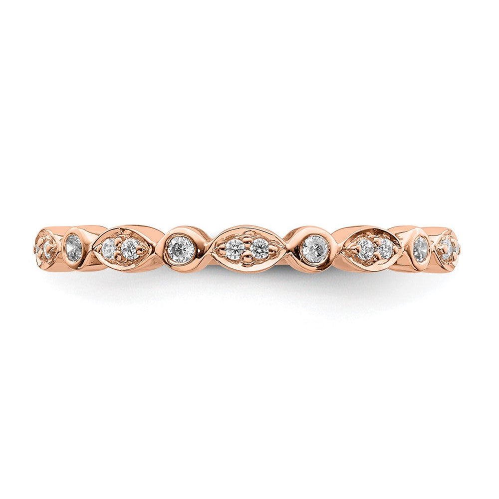 Pure Serenity 14K Roségold 0,2 ct. Laborgezüchtete Diamant VS/SI+ G+ Zwei-Eheringe-Set