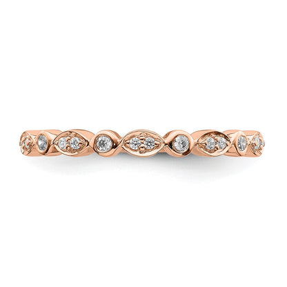 Pure Serenity 14K Roségold 0,2 ct. Laborgezüchtete Diamant VS/SI+ G+ Zwei-Eheringe-Set