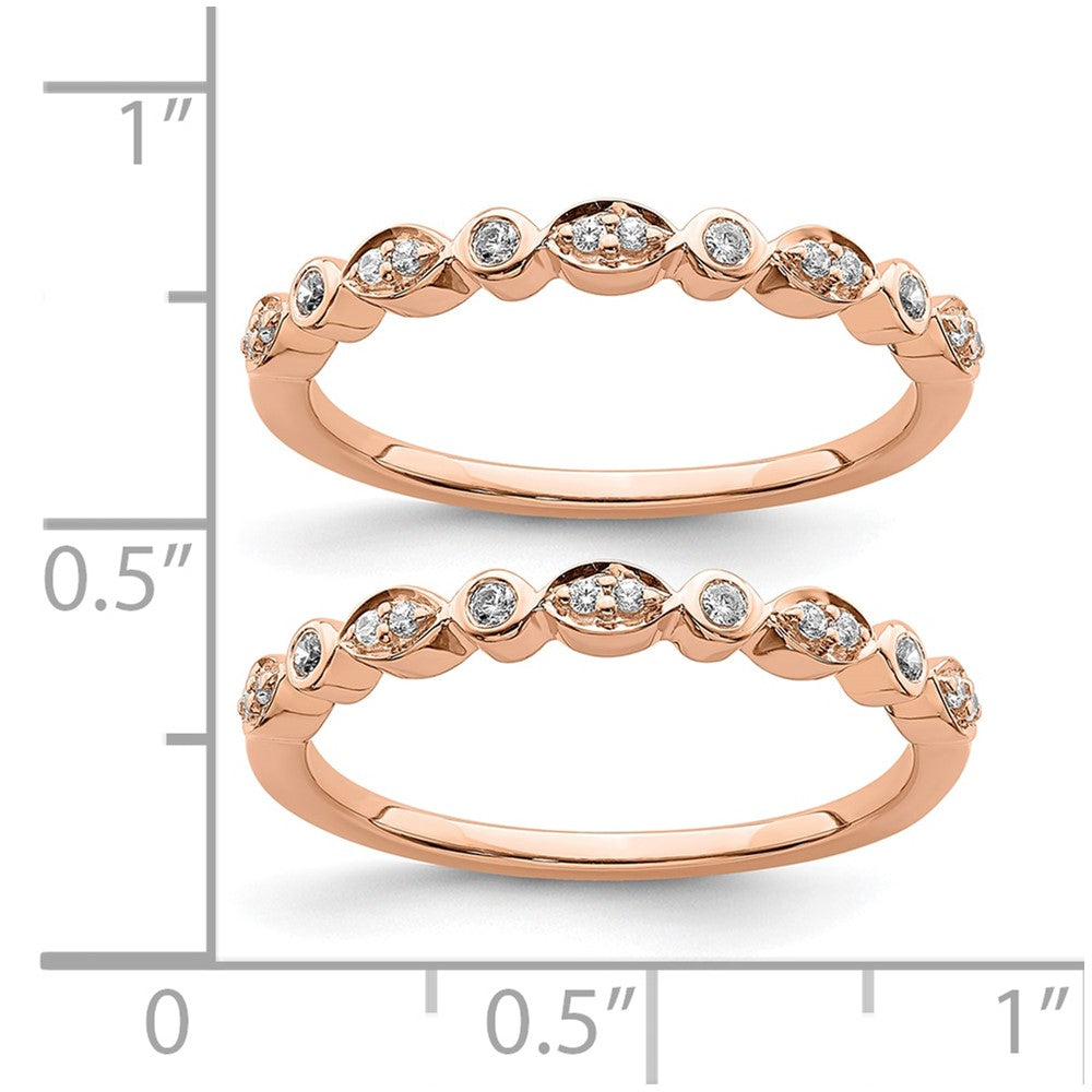 Pure Serenity 14K Roségold 0,2 ct. Laborgezüchtete Diamant VS/SI+ G+ Zwei-Eheringe-Set