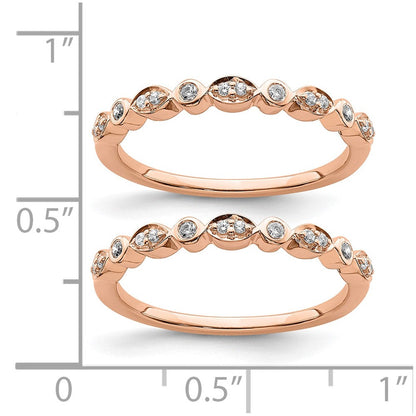 Pure Serenity 14K Roségold 0,2 ct. Laborgezüchtete Diamant VS/SI+ G+ Zwei-Eheringe-Set