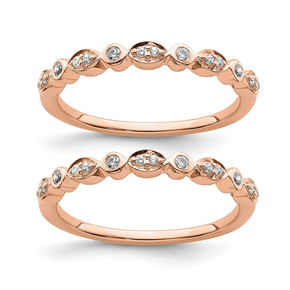 Pure Serenity 14K Roségold 0,2 ct. Laborgezüchtete Diamant VS/SI+ G+ Zwei-Eheringe-Set