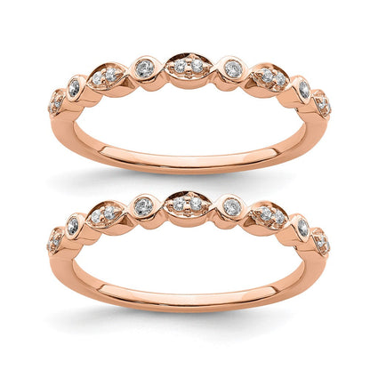 Pure Serenity 14K Roségold 0,2 ct. Laborgezüchtete Diamant VS/SI+ G+ Zwei-Eheringe-Set