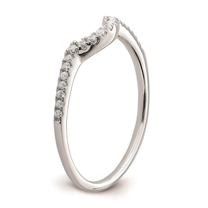 14K Weißgold Ehering, konturiert, mit echten Diamanten