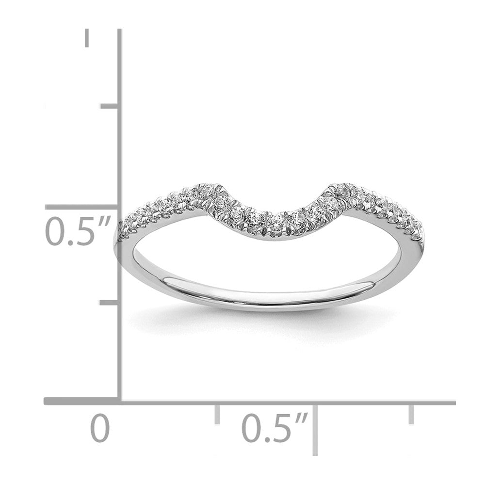 14K Weißgold Ehering, konturiert, mit echten Diamanten