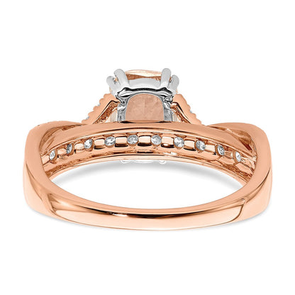 14K Roségold Verlobungsring mit Morganit und echten Diamanten