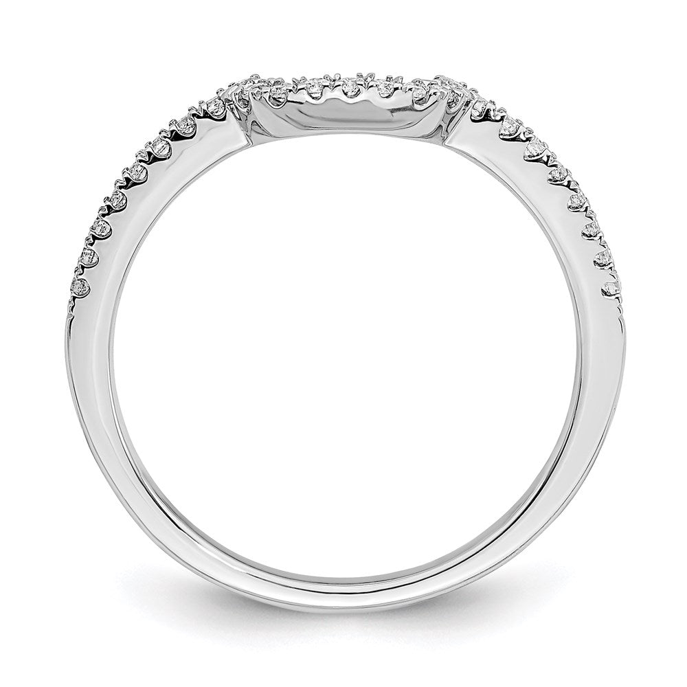 14K Weißgold Ehering mit echten Diamanten in konturierter Form