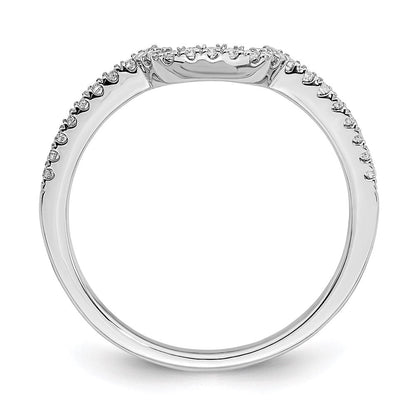 14K Weißgold Ehering mit echten Diamanten in konturierter Form