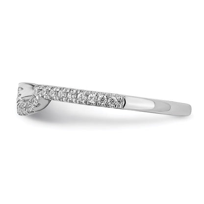14K Weißgold Ehering mit echten Diamanten in konturierter Form