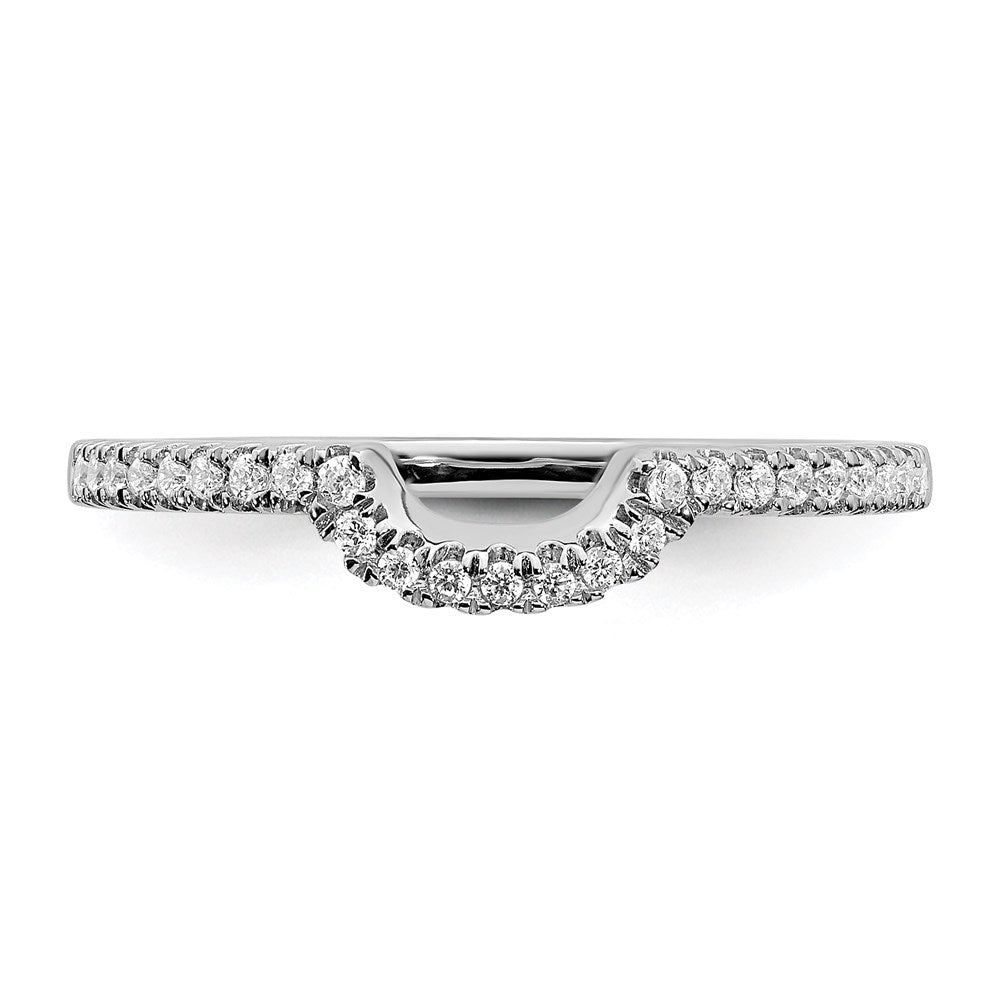 14K Weißgold Ehering mit echten Diamanten in konturierter Form