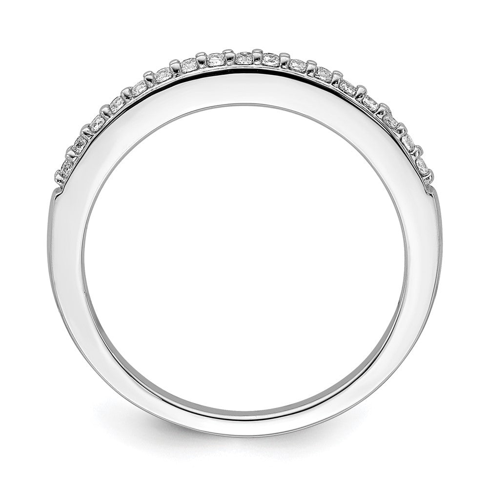 14K Weißgold Ehering mit echten Diamanten