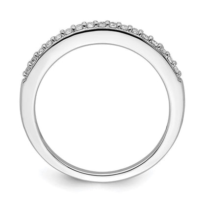 14K Weißgold Ehering mit echten Diamanten