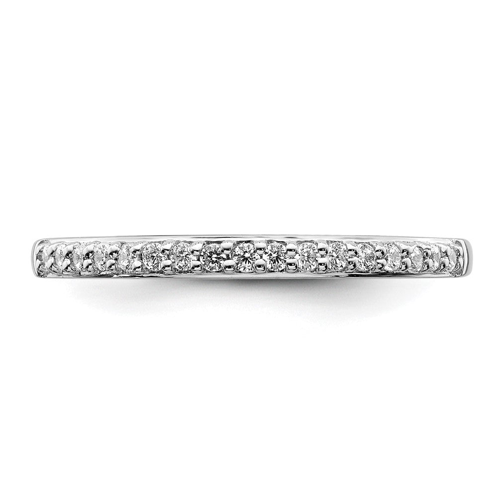 14K Weißgold Ehering mit echten Diamanten