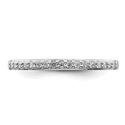 14K Weißgold Ehering mit echten Diamanten