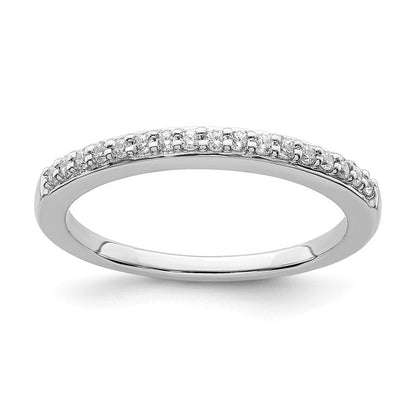 14K Weißgold Ehering mit echten Diamanten