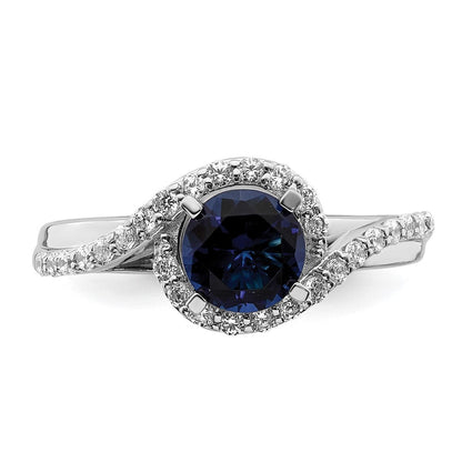 14K Weißgold Verlobungsring mit echtem Diamant-Halo-Semi-Mount