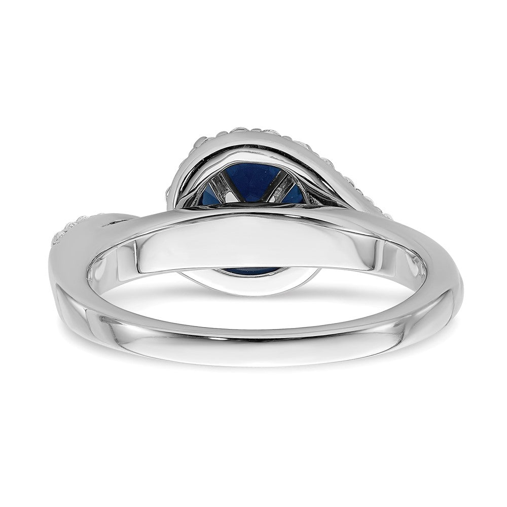 14K Weißgold Verlobungsring mit echtem Diamant-Halo-Semi-Mount