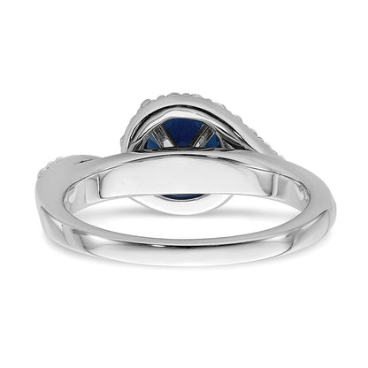 14K Weißgold Verlobungsring mit echtem Diamant-Halo-Semi-Mount