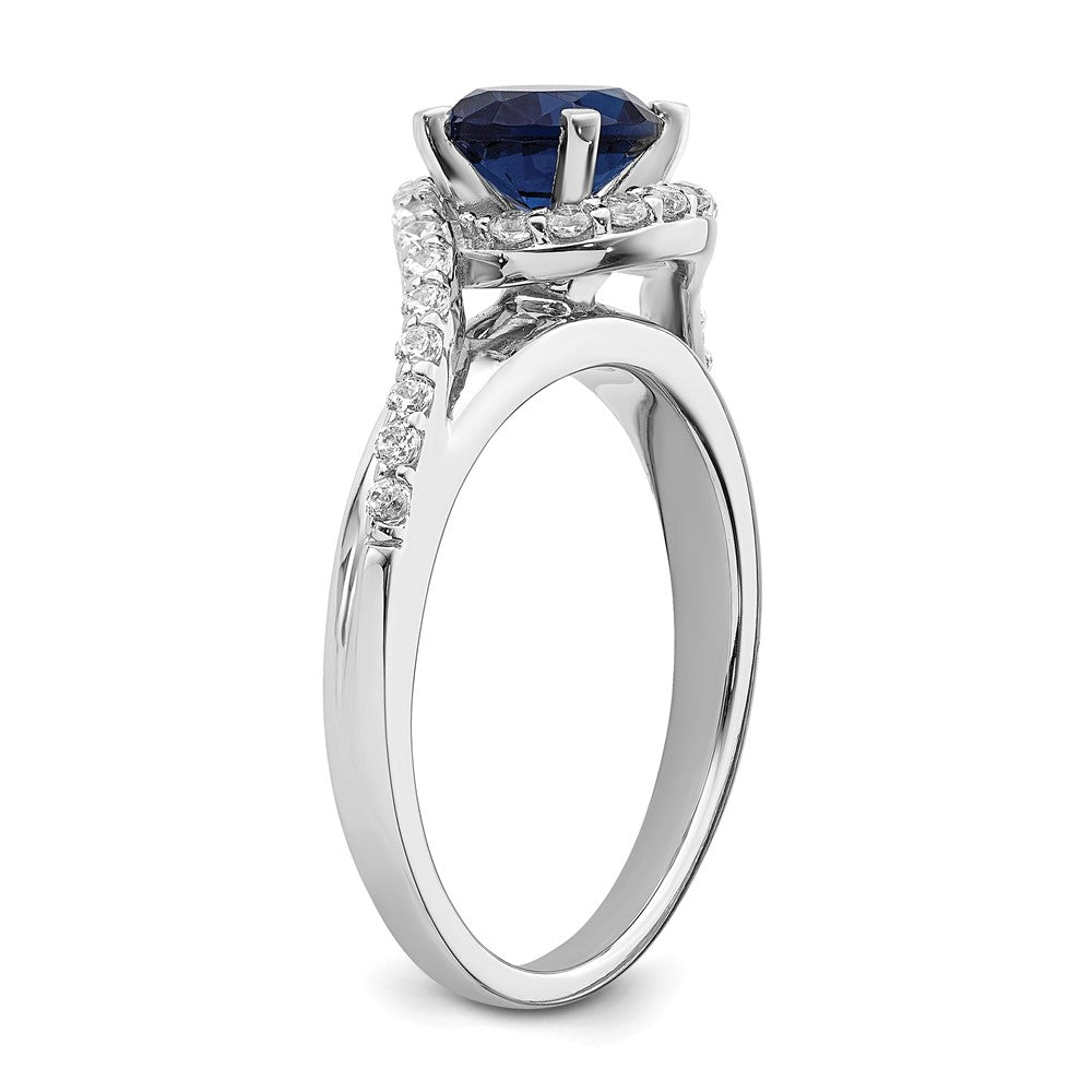 14K Weißgold Verlobungsring mit echtem Diamant-Halo-Semi-Mount
