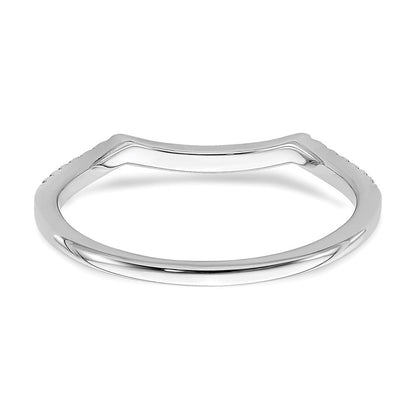 14K Weißgold Ehering mit echten Diamanten, konturiert