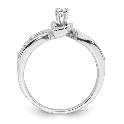 14K Weißgold Verlobungsring mit echtem Diamant
