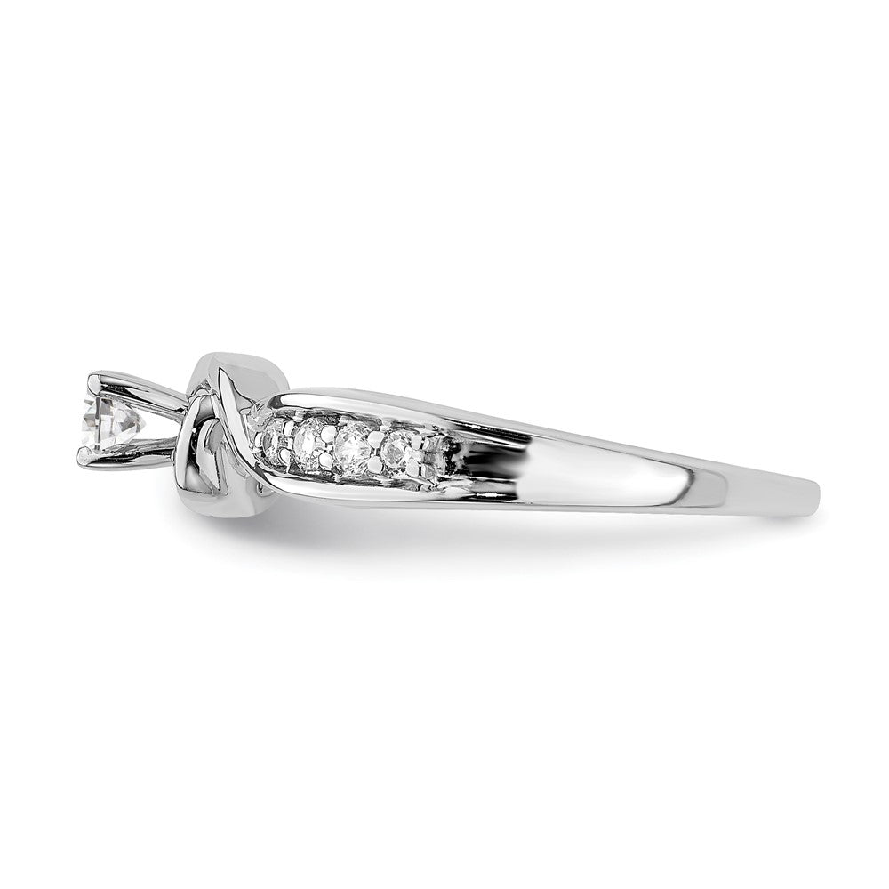 14K Weißgold Verlobungsring mit echtem Diamant
