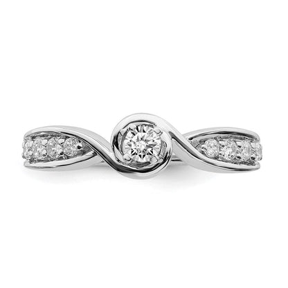 14K Weißgold Verlobungsring mit echtem Diamant