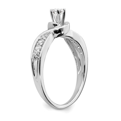 14K Weißgold Verlobungsring mit echtem Diamant
