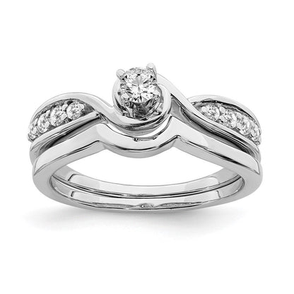 14K Weißgold Verlobungsring mit echtem Diamant