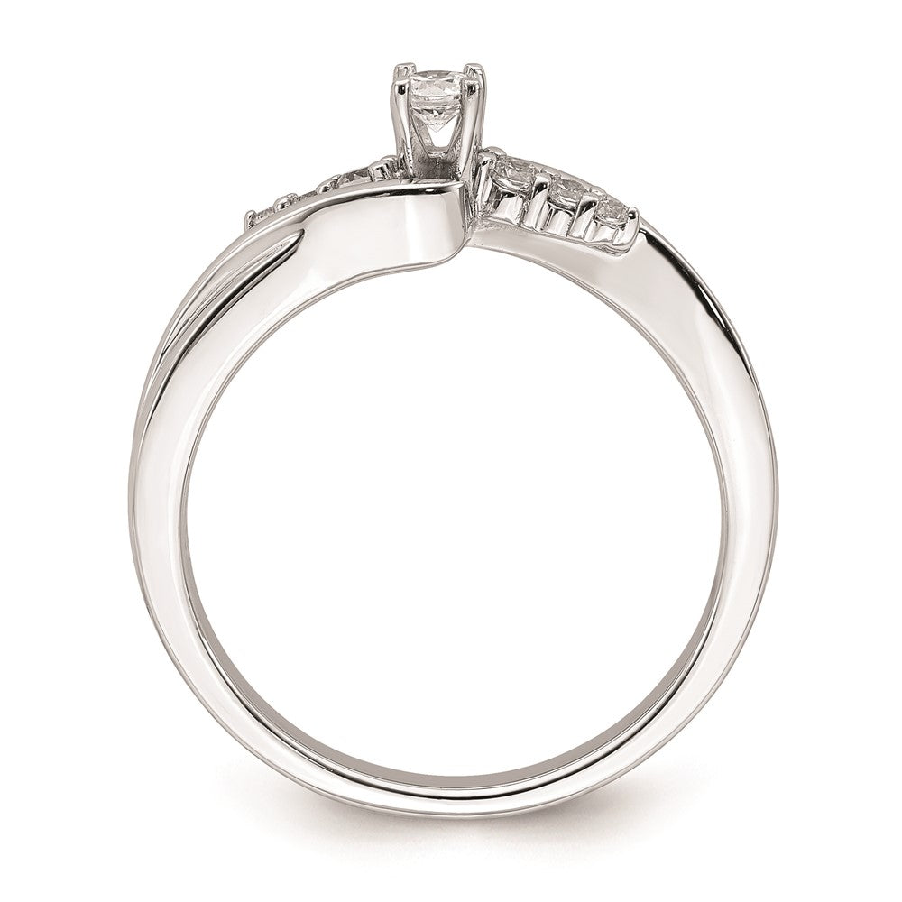 14K Weißgold Verlobungsring mit echten Diamanten