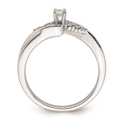 14K Weißgold Verlobungsring mit echten Diamanten