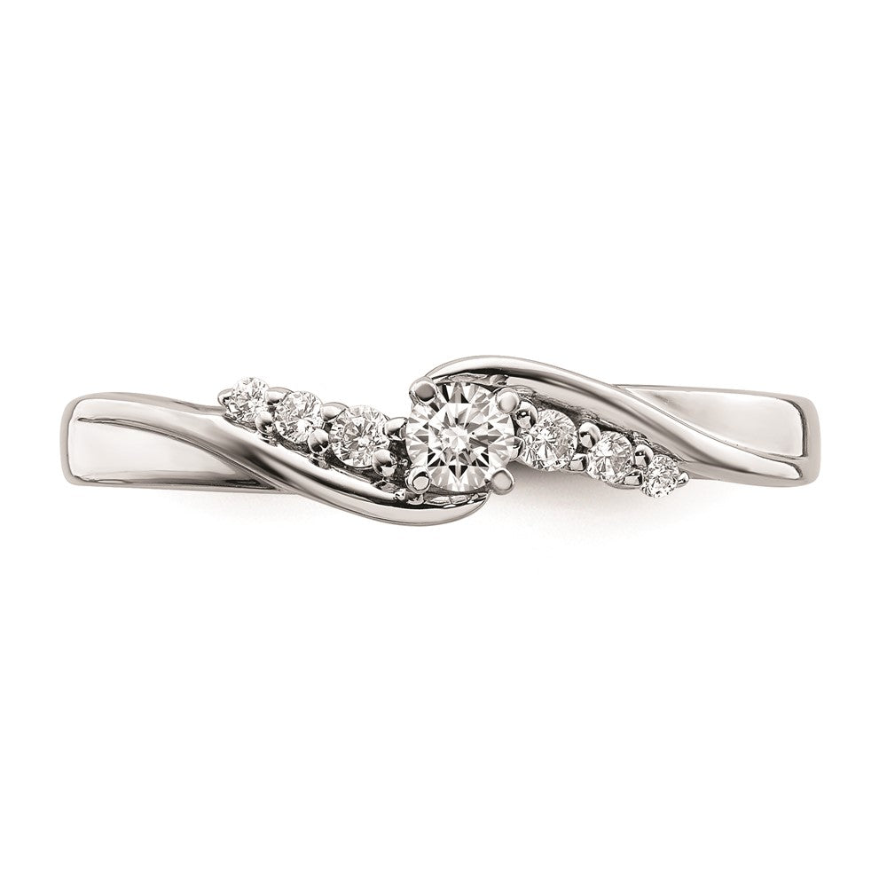 14K Weißgold Verlobungsring mit echten Diamanten
