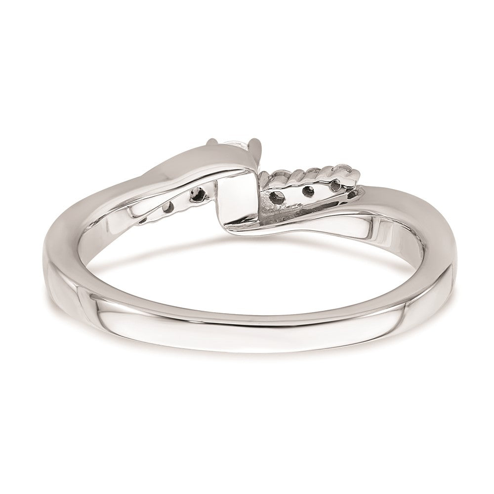 14K Weißgold Verlobungsring mit echten Diamanten