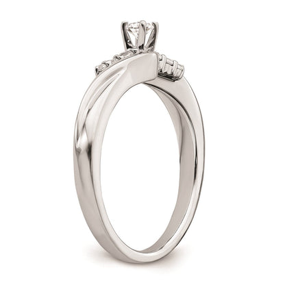 14K Weißgold Verlobungsring mit echten Diamanten