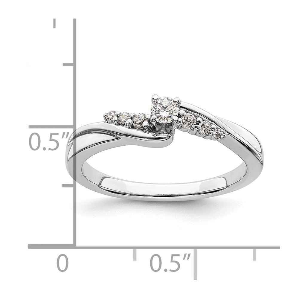 14K Weißgold Verlobungsring mit echten Diamanten