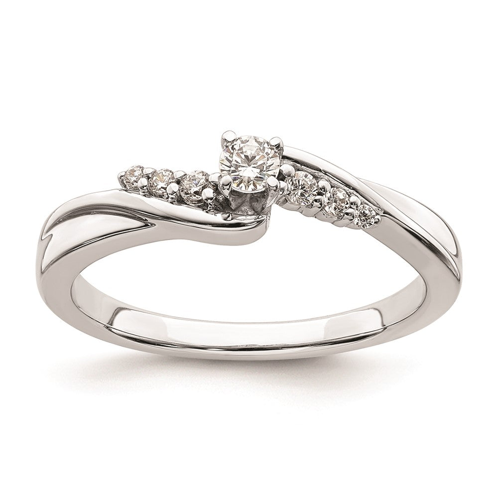 14K Weißgold Verlobungsring mit echten Diamanten