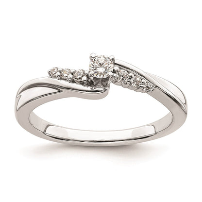 14K Weißgold Verlobungsring mit echten Diamanten