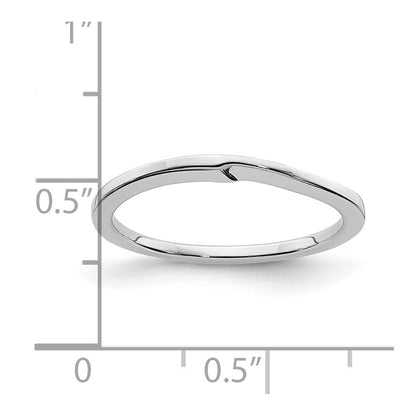 14K Weißgold Konturring