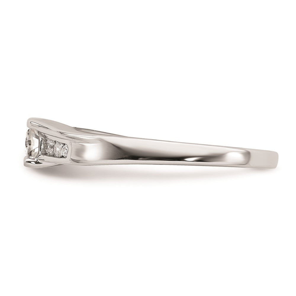 14K Weißgold Verlobungsring mit echten Diamanten