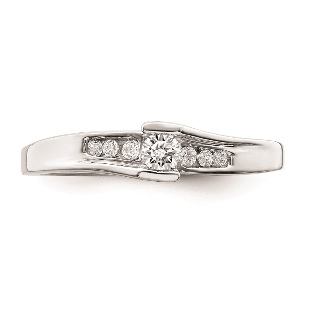 14K Weißgold Verlobungsring mit echten Diamanten