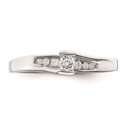 14K Weißgold Verlobungsring mit echten Diamanten