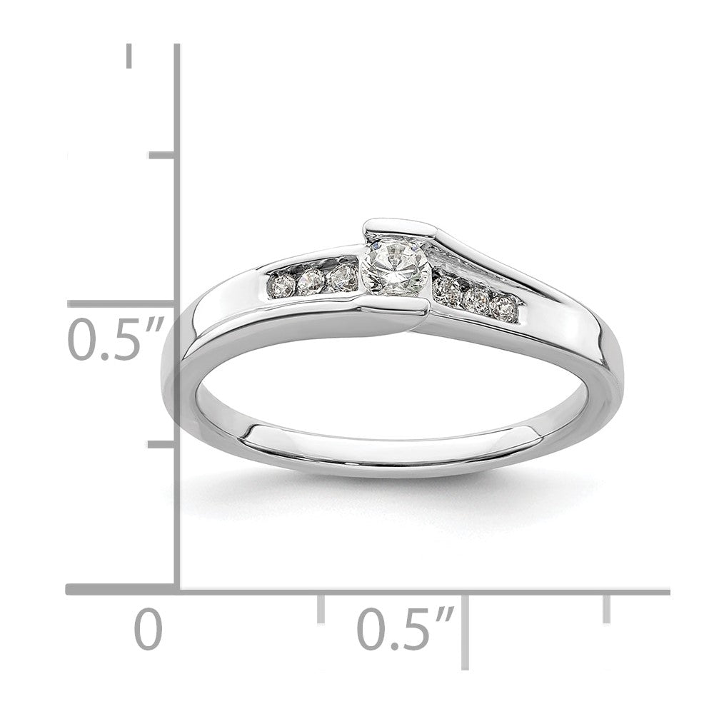 14K Weißgold Verlobungsring mit echten Diamanten