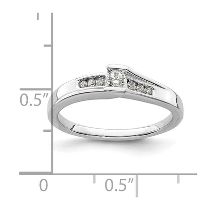 14K Weißgold Verlobungsring mit echten Diamanten