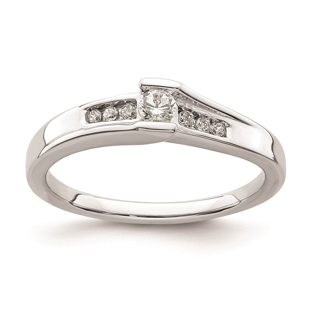 14K Weißgold Verlobungsring mit echten Diamanten