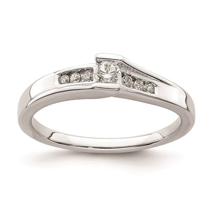 14K Weißgold Verlobungsring mit echten Diamanten