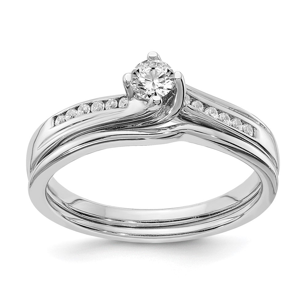 14K Weißgold Diamant-Verlobungsring