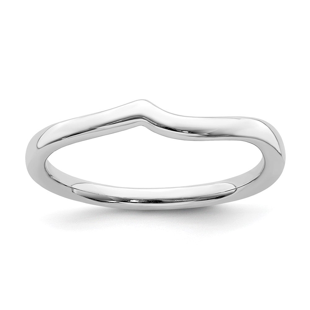 14K Weißgold Konturring