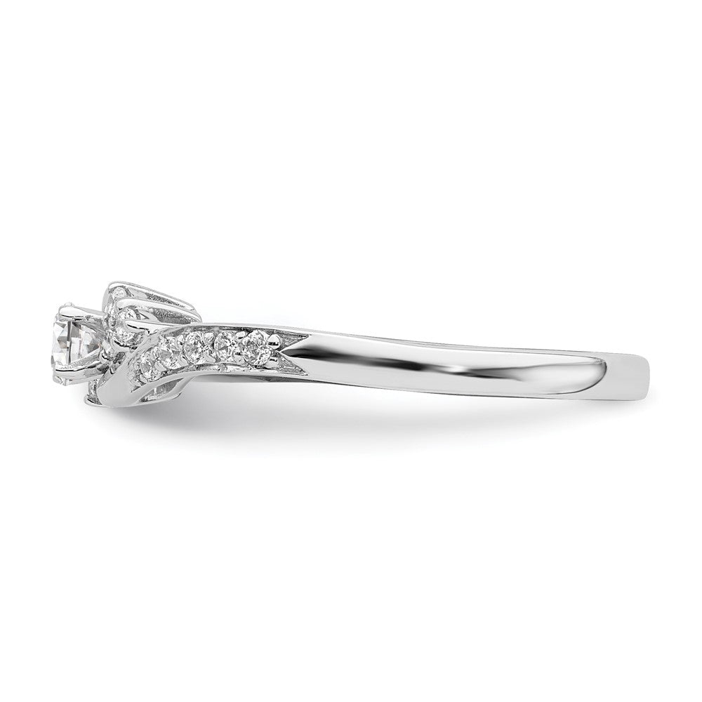14K Weißgold Verlobungsring mit echten Diamanten