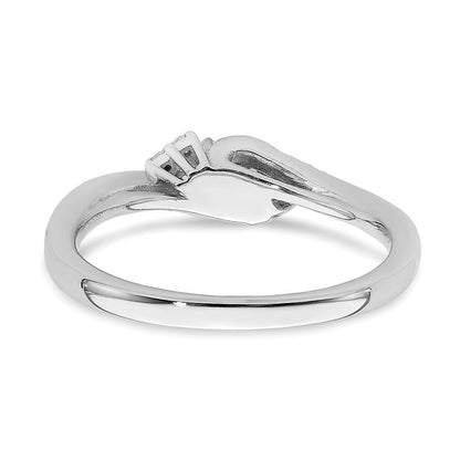 14K Weißgold Verlobungsring mit echten Diamanten